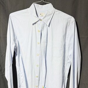 J. Crew Blue and White Striped Casual Shirt